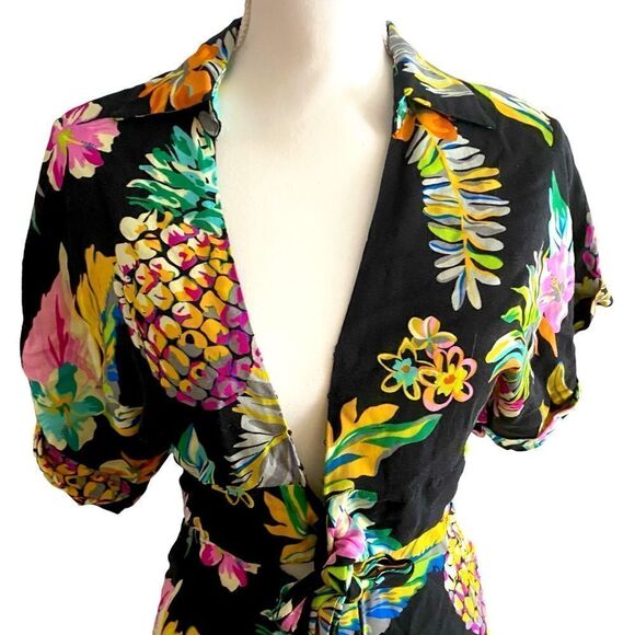 Le Superbe Mai Tai Might I Tropical Island Dress Size 4 - Picture 6 of 7